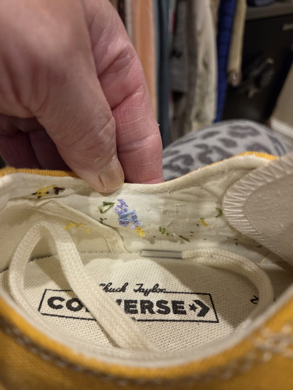 Converse Yellow Floral Embroidered Canvas Sneakers - Picture 7 of 7